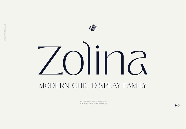 Zolina字体全套10字重 包含可变字形 独特而时尚的字体 by Creativemedialab