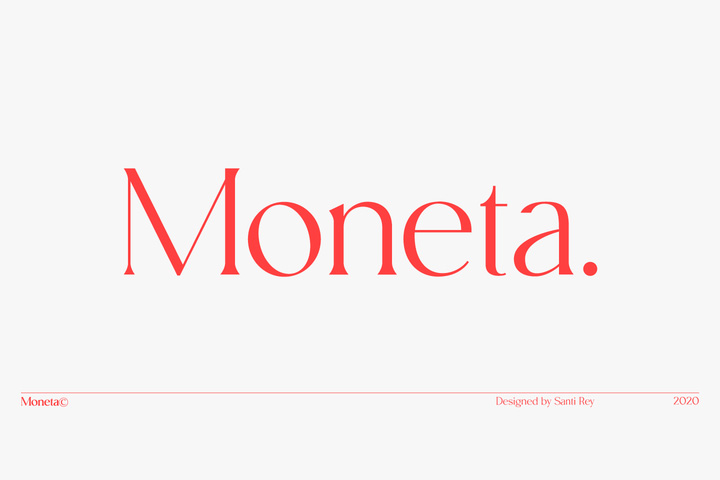 Moneta字体全套4字重  优雅过渡衬线 by Santi Rey
