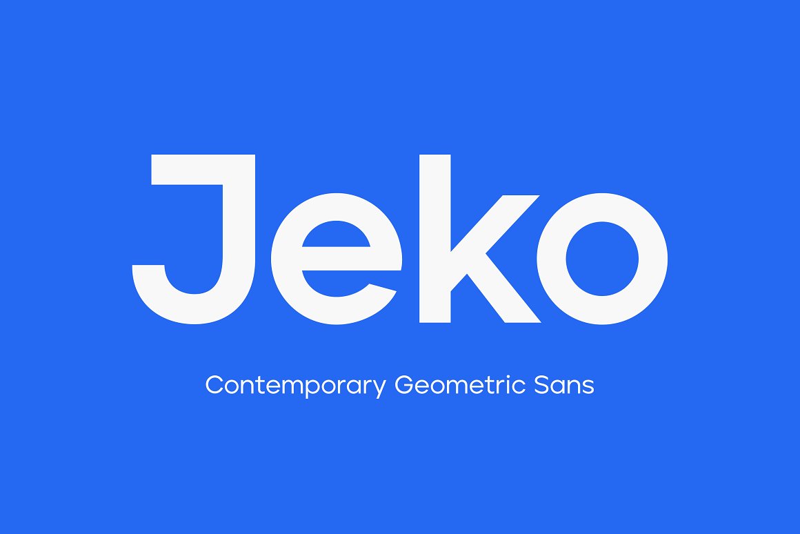 Jeko字体全套20字重（包含可变字形）现代感 几何字体 by Ellen Luff