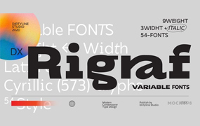 DX Rigraf字体全套55字重 包含可变字形  Dirtyline Studio