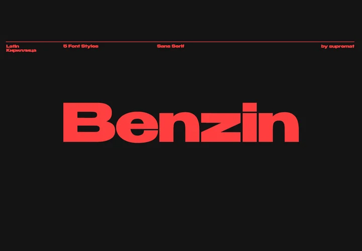 Benzin字体全套5字重 by Supremat