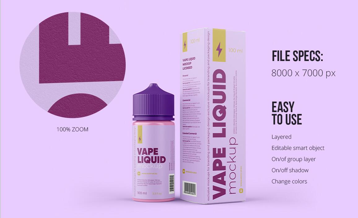 100ml Vape液体包装模型