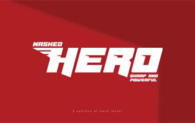 Masked Hero字体  粗斜体字体清晰而有力的字符  by Linecreative