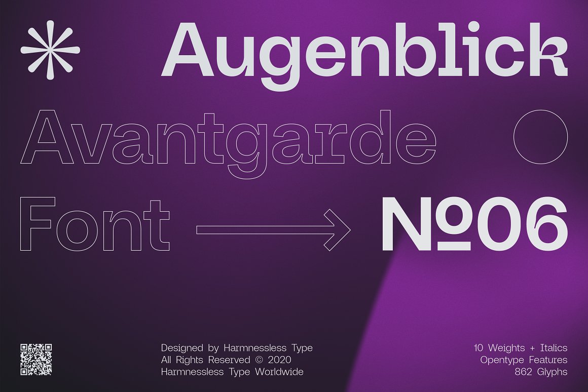 Neue Augenblick字体全套20字重  by Harmnessless Type
