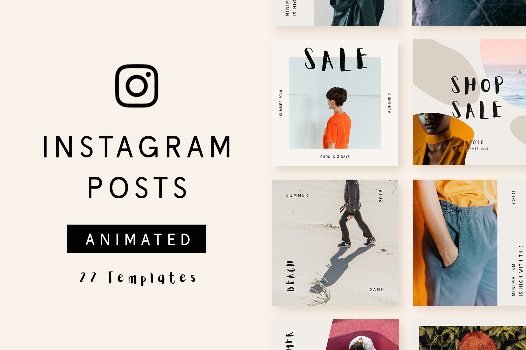 Instagram 22个Photoshop模板