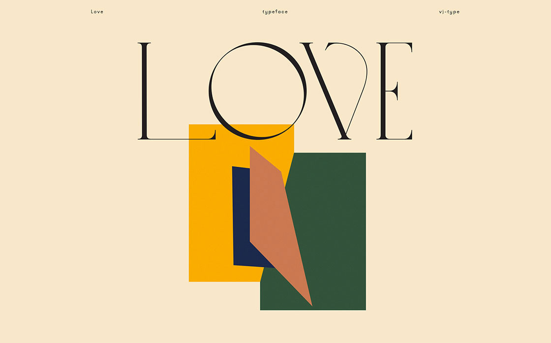 Love typeface 大写字体 不同节奏和平衡感 by VJ-Type