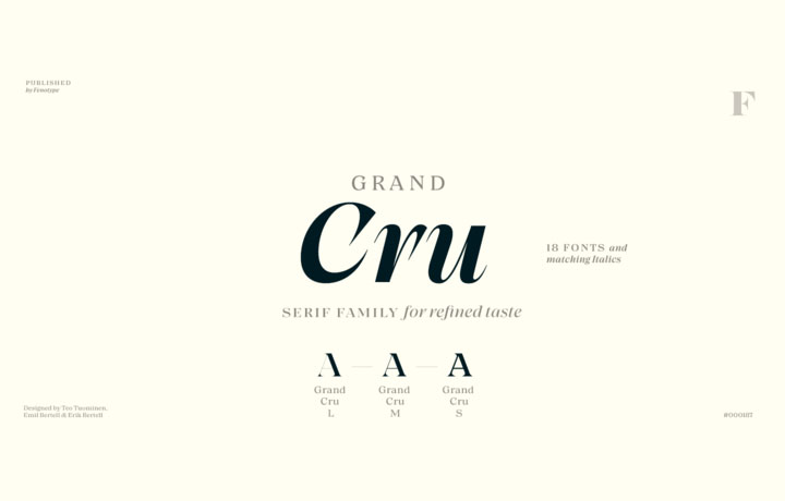 Grand Cru字体全套36字重 装饰性衬线体 by Fenotype