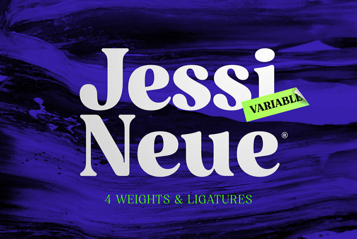 Jessi Neue字体全套5字重  包含可变字形  by Nois