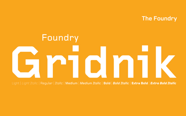 Foundry Gridnik 字体全套10字重 by The Foundry