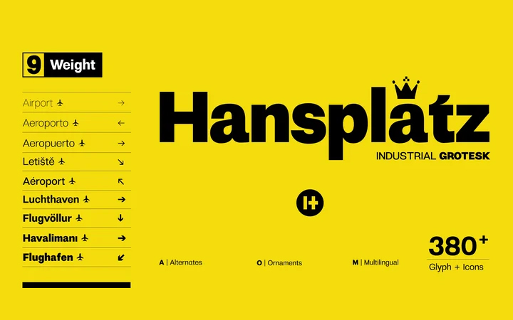 Hansplatz Grotesk字体全套9字重  by Heypentype
