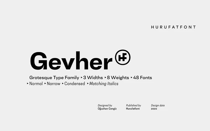 Gevher字体全套48字重 by Hurufatfont