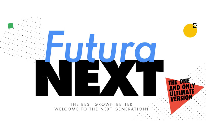 Futura Next 简洁的形状和有力的字体 by Neufville Digital
