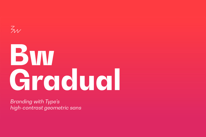 Bw Gradual字体全套14字重 几何怪诞风格 by Branding with Type