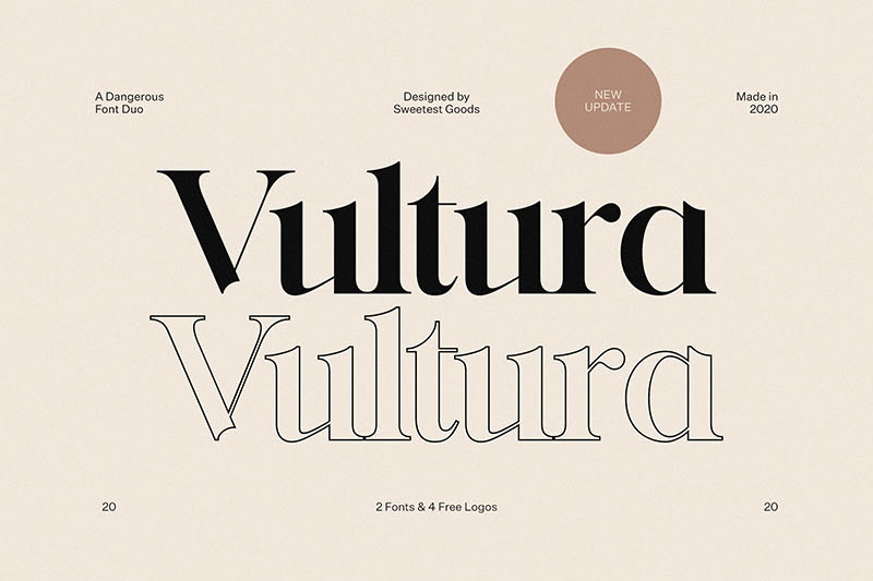 Vultura-字体二重奏 锋利优雅 By Sweetest Goods