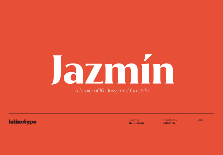 Jazmín字体全套32字重 优雅趣味性字体  by Latinotype