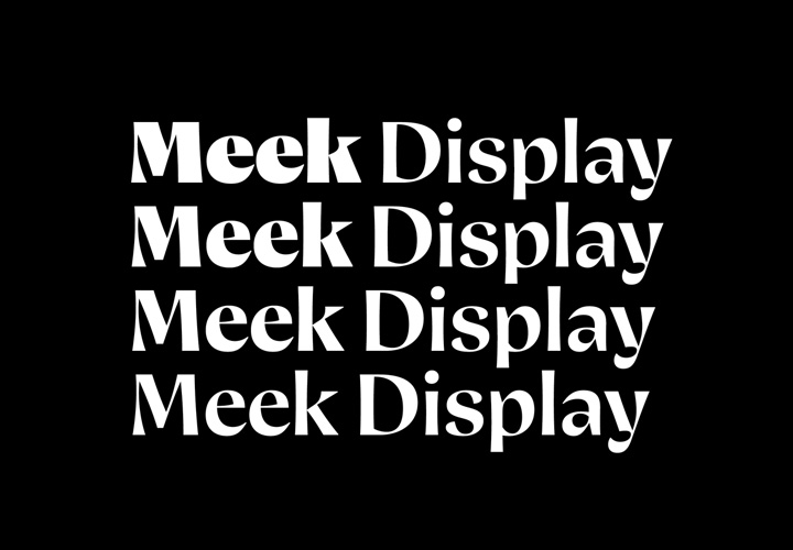 Meek Display字体全套4字重 by Ryan Bugden