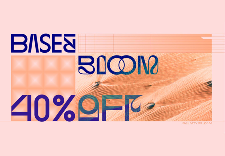 Base＆Bloom字体 几何单线无衬线字体  by Naum Type