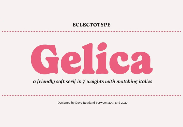 Gelica字体全套14字重 复古软衬线  by Eclectotype