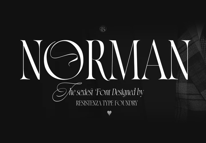 Norman字体全套4字重 新的压缩高对比度衬线字体 by Resistenza