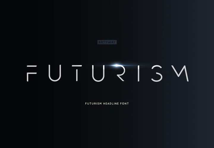 Futurism字体 现代图形风格 未来派字体 by Artyway