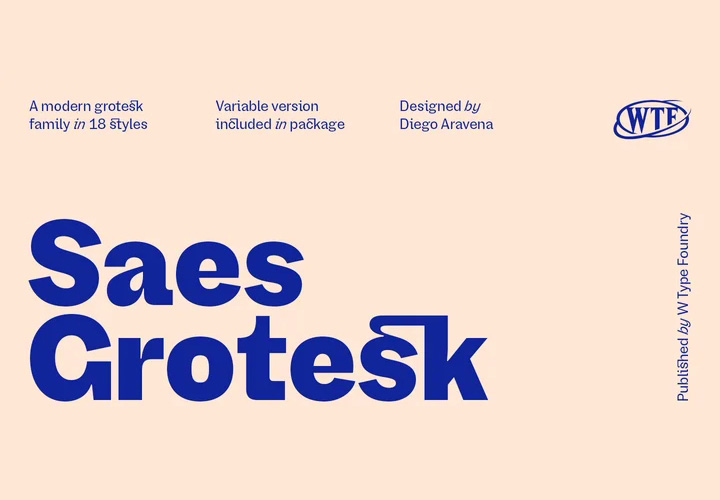 Saes Grotesk字体全套18字重 [不包含可变字形] by W Type Foundry