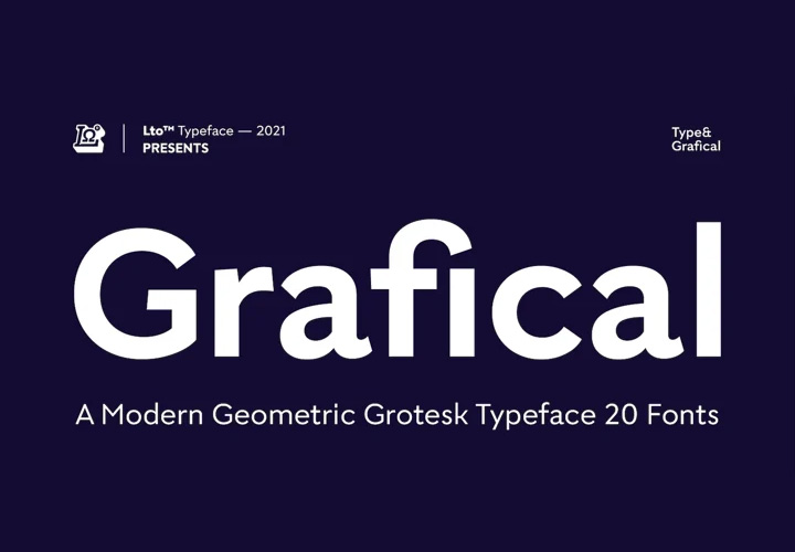 Grafical 字体全套22字重 现代几何  by Letter Omega Typefoundry