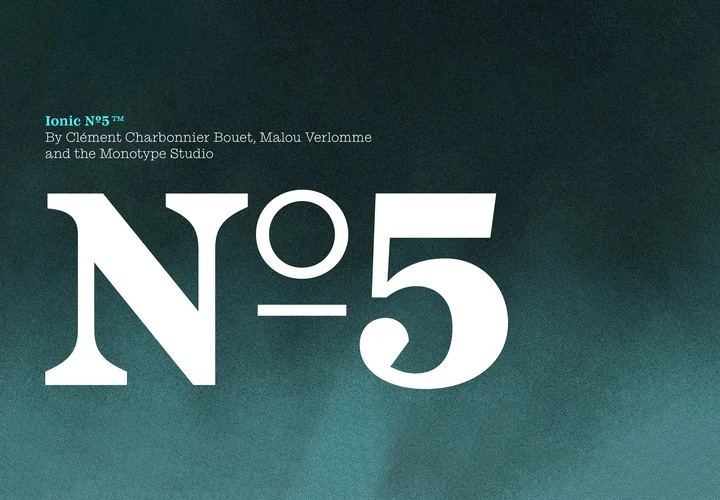 Ionic No 5 字体全套10字重  经典 Linotype Clarendon 风格衬线的更新 by Monotype