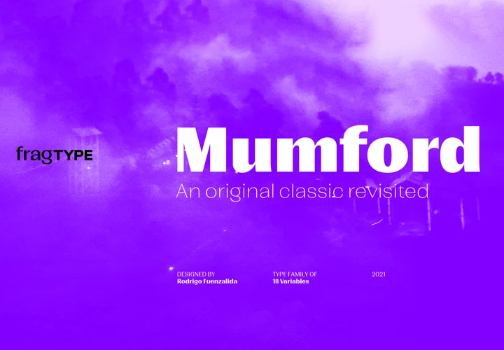 Mumford字体全套18字重  无衬线字体的早期设计的复兴 by fragTYPE