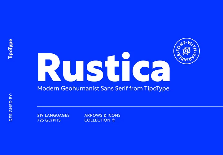 Rustica 字体18字重  借鉴了 sans 字体的传统 by TipoType