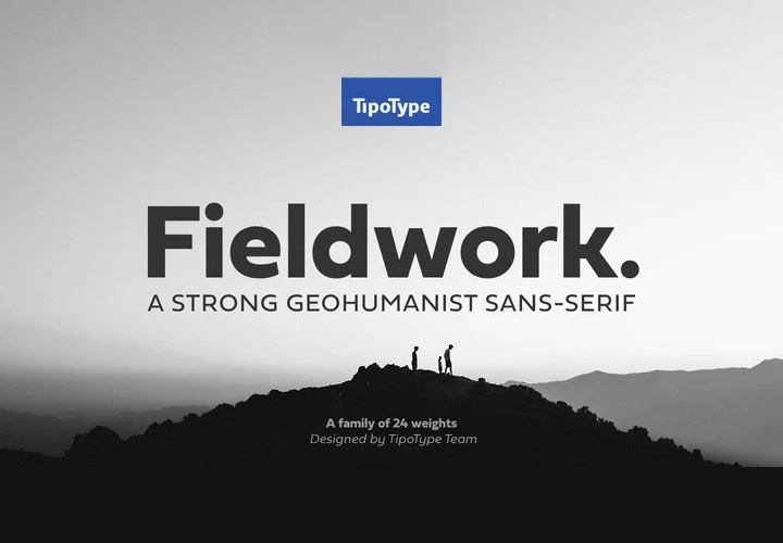 Fieldwork字体全套24字重 多样化和新鲜的几何笔画字体  by TipoType
