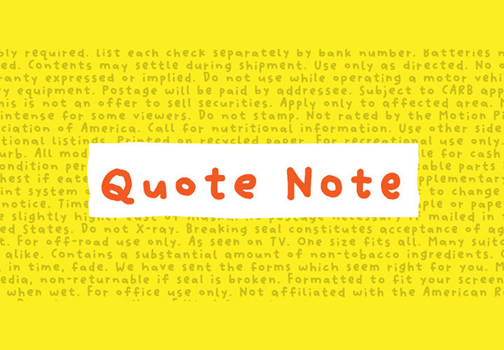 Quote Note字体 全套3字重 卡通稚嫩手写字体  by PizzaDude.dk