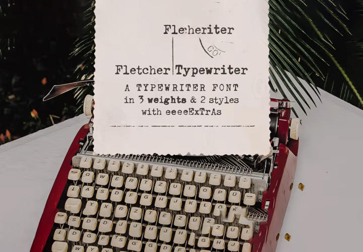 Fletcher Typewriter字体全套7字重  老式打字机字体 by Ana’s Fonts