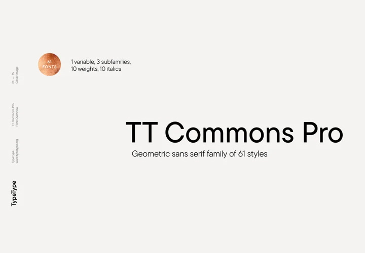 TT Commons Pro字体全套61字重 包含可变字形 by TypeType