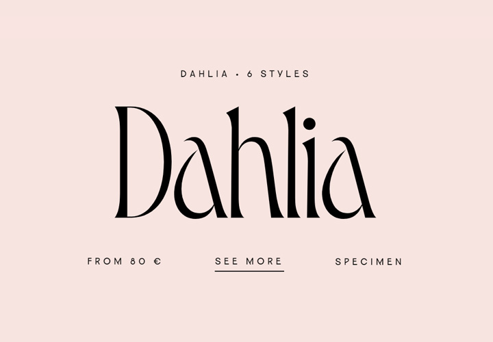 Dahlia字体全套6字重  显示衬线字体 by VJ-Type