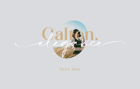 Calton Elegance 字体全套3字重 现代书法和无衬线字体的完美结合 by Lemonthe