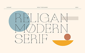 Religan字体全套2字重  奢华而优雅衬线字体 by Dora Typefoundry