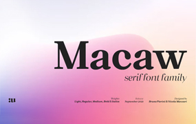 Macaw字体全套8字重  古典排版的现代衬线字体  by Unio Creative Solutions