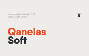 Qanelas Soft字体全套20字重  现代无衬线字体 by Radomir Tinkov