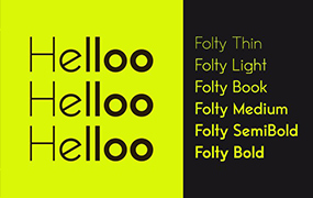 Folty字体全套6字重 独特尖锐几何无衬线字体  by Degarism Studio