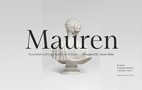 Mauren字体全套16字重 经典衬线字体的美感  by Nasir Udin