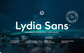 Lydia Sans字体全套24字重   优雅的几何无衬线字体 by Craceltype