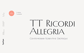 TT Ricordi Allegria字体全套3字重  包含可变字形  by TypeType