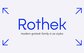 Rothek字体全套20字重 几何无衬线字体家族  by Groteskly Yours