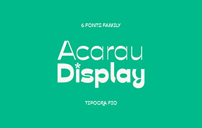 Acarau Display字体全套6字重  高反向对比度的显示字体 by Tipogra Fio