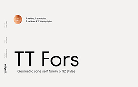 TT Fors 字体全套32字重 含可变字形  现代几何无衬线字体 by TypeType