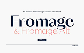 Fromage字体全套14字重  现代而大胆的高对比度无衬线字体 by Adam Ladd