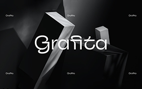 Grafita字体全套2字重  严格的几何怪诞无衬线字体 by Slava Antipov