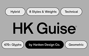 HK Guise字体全套8字重  平面设计师的标准字体 by Hanken Design Co.