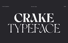 Crake字体全套5字重 现代的高对比度衬线字体 by Narrow Type
