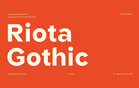TG Riota Gothic字体全套15字重    几何风格数字无衬线字体  含可变字形  by Tegami Type